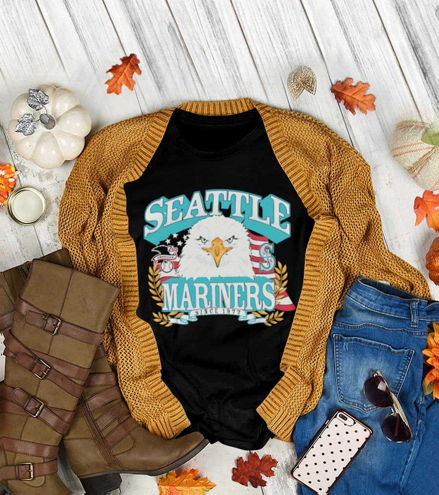 Seattle Mariners American League Eagle Emblem 1977 Heritage T-Shirt