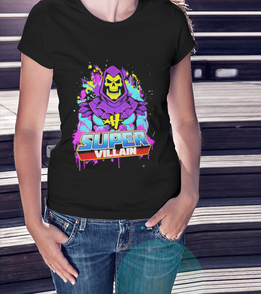 Skeletor Super Villain Masters Of The Universe Colorful Paint Splatter T-Shirt