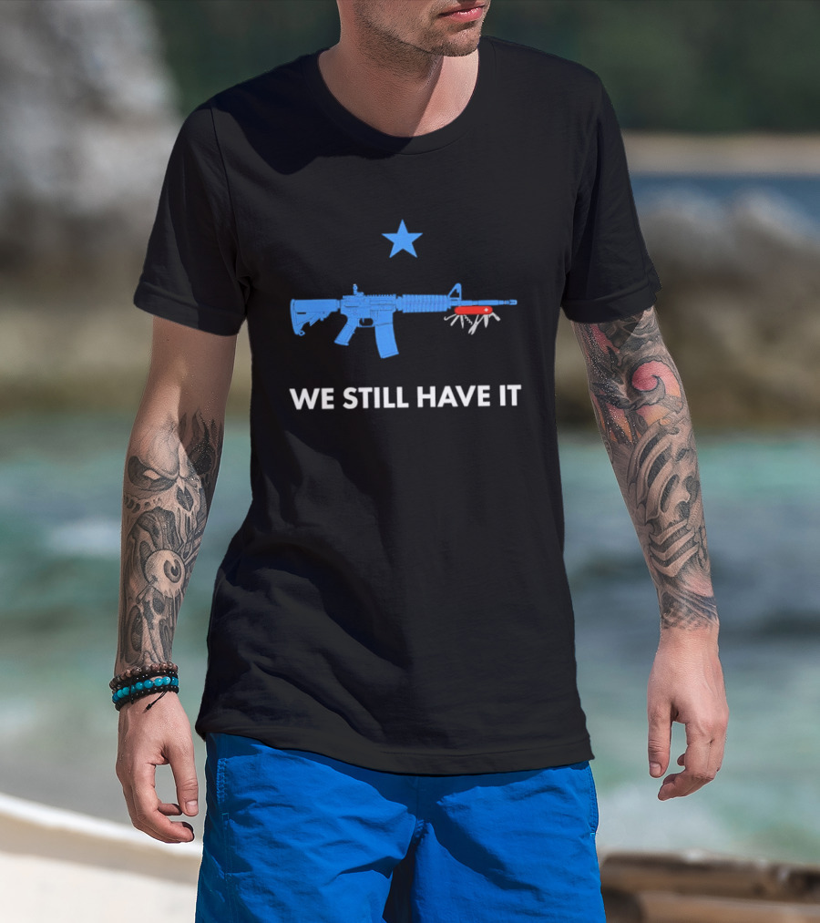 We Still Have It Blue Rifle Swiss Army Knife Star T-Shirt
