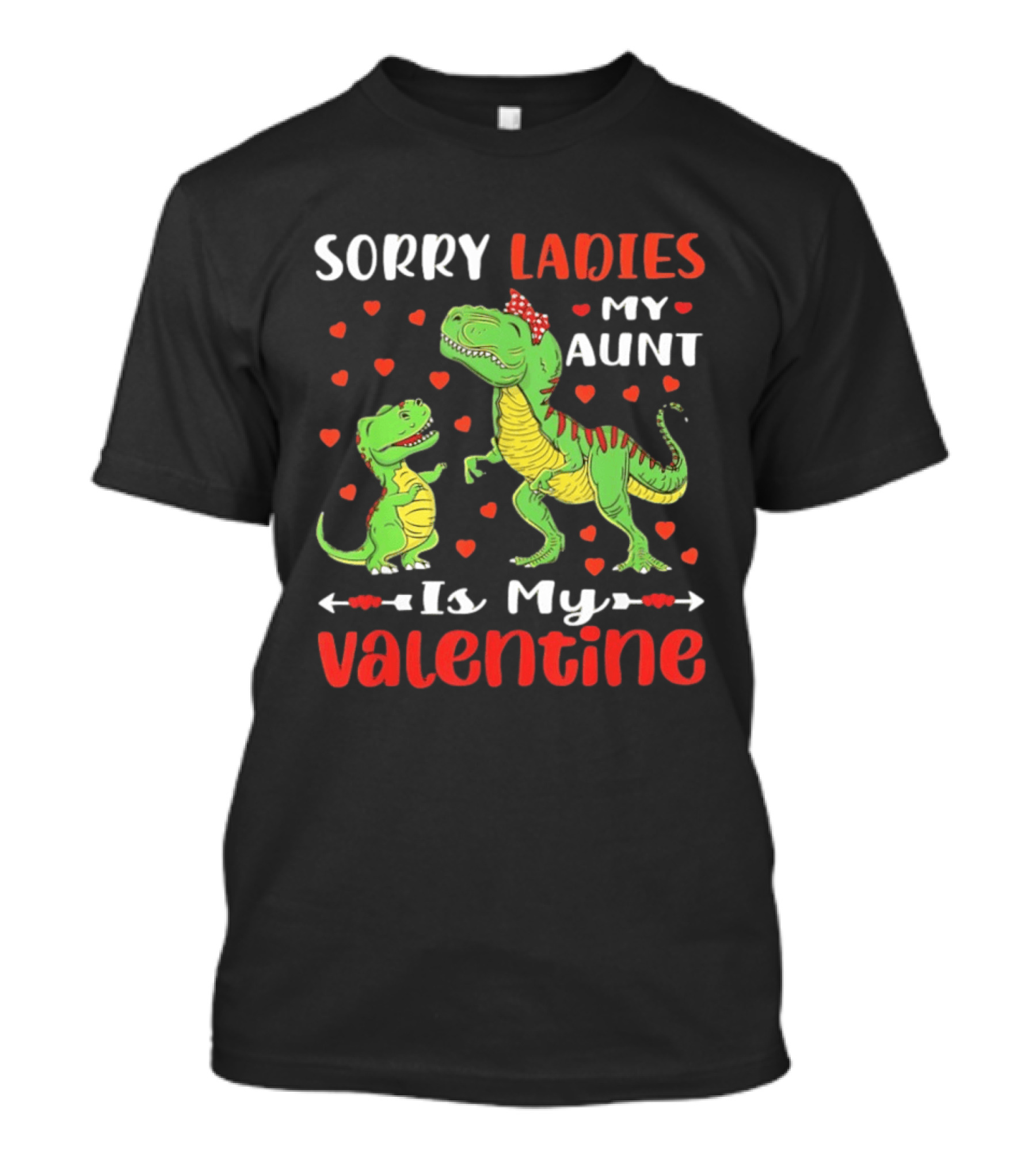 Sorry Ladies My Aunt Is My Valentine Rex Dinosaur Hearts T-Shirt