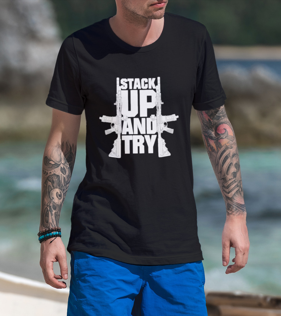 Stack Up And Try FPC Tactical Firearms Dual Rifles T-Shirt
