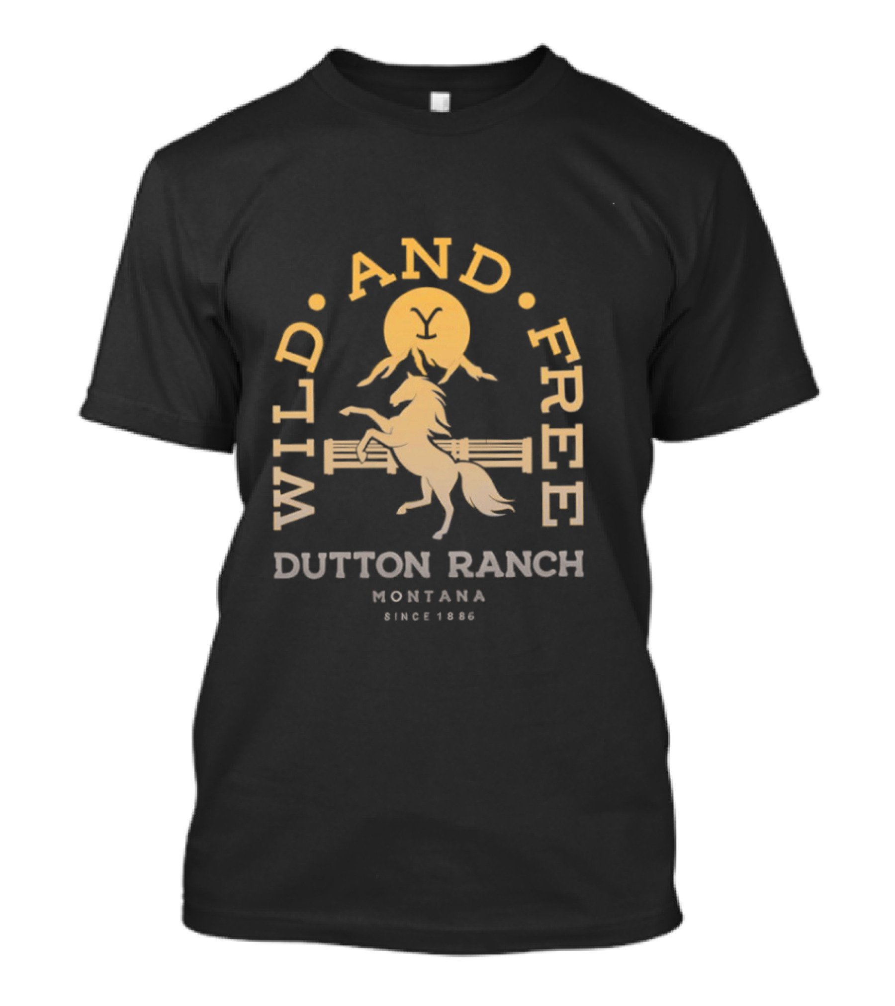 Wild And Free Dutton Ranch Montana Since 1886 Riding Horse T-Shirt