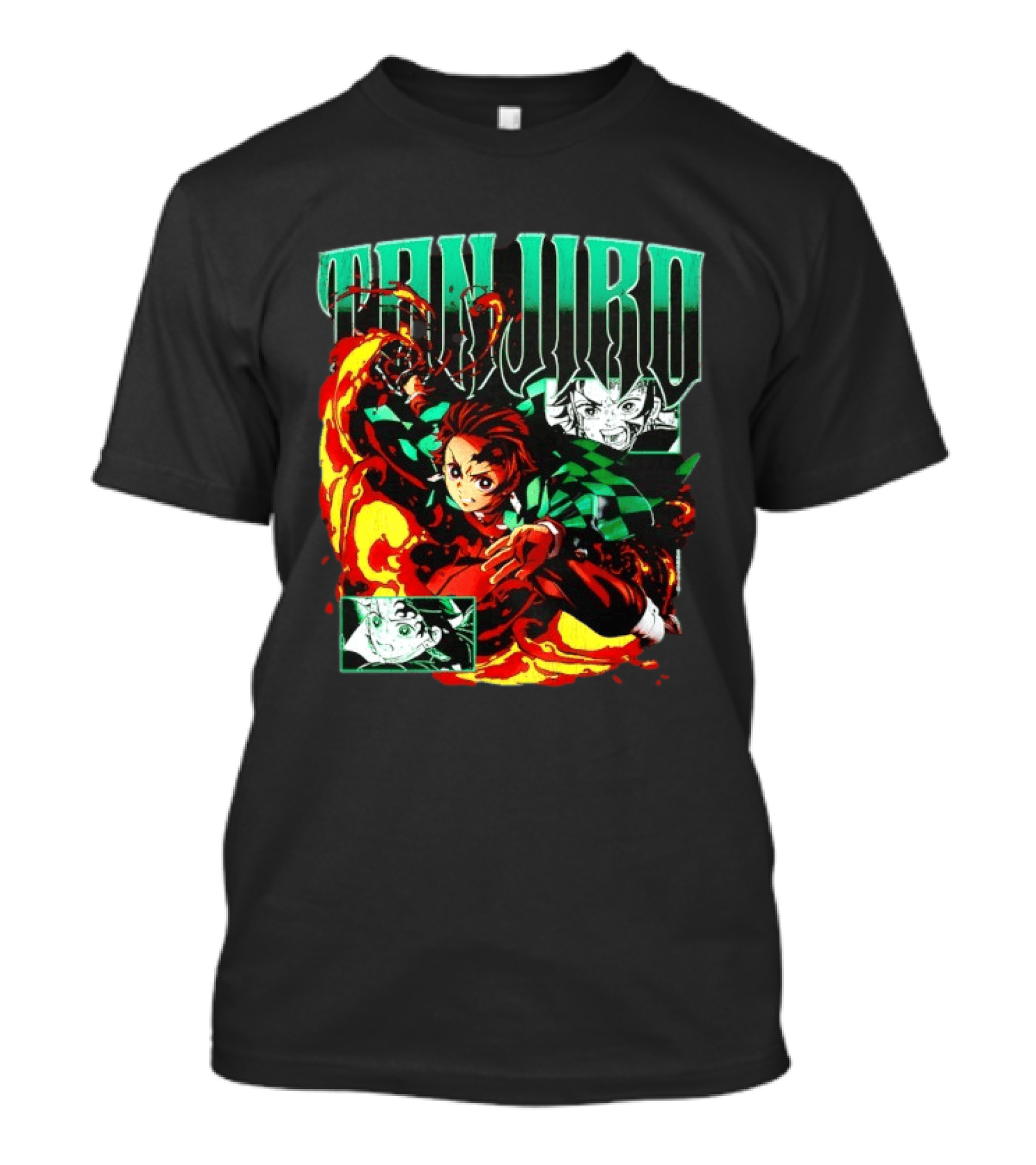 Tanjiro Kamado Flames Demon Slayer Anime Kimetsu No Yaiba T-Shirt