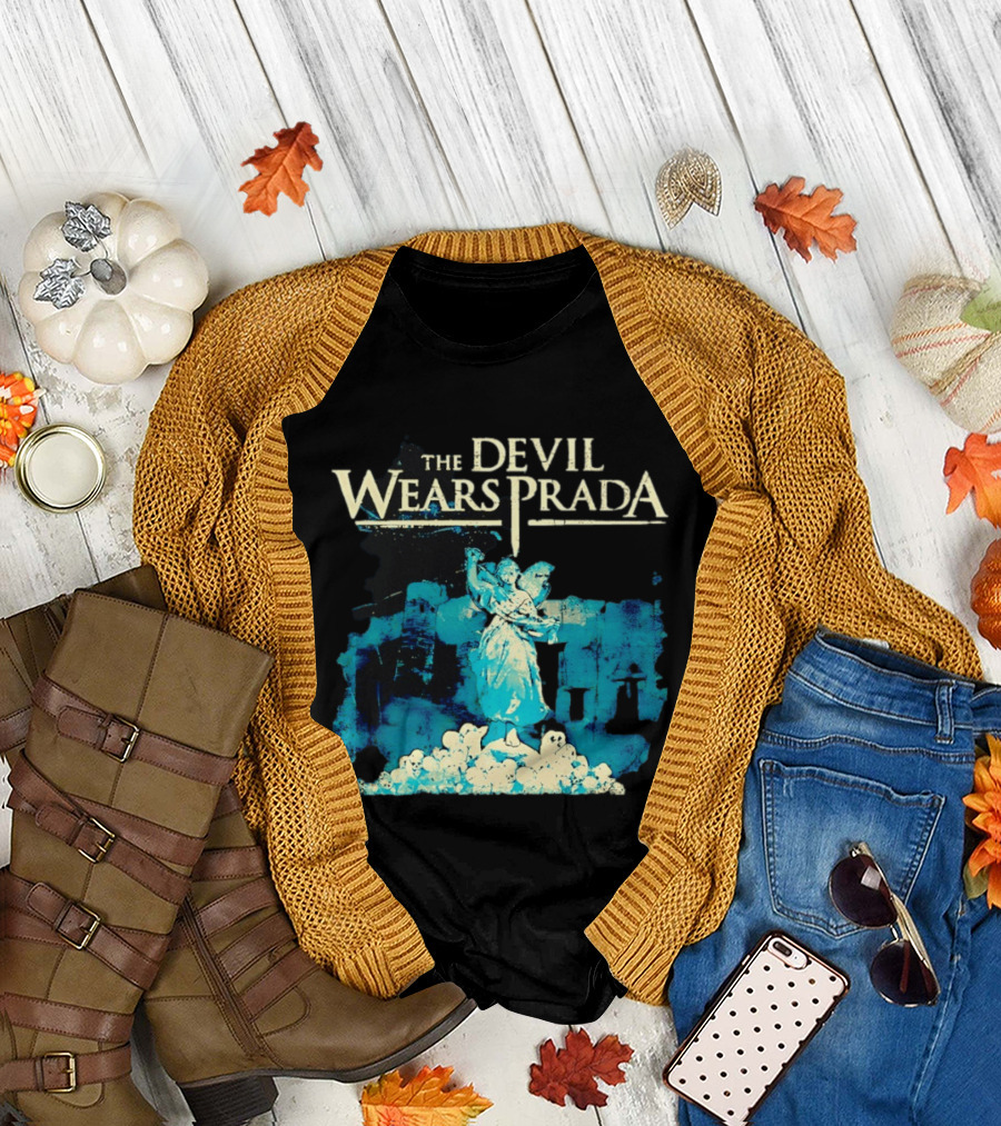 The Devil Wears Prada Angel Figure with Skull Pile T-Shirt