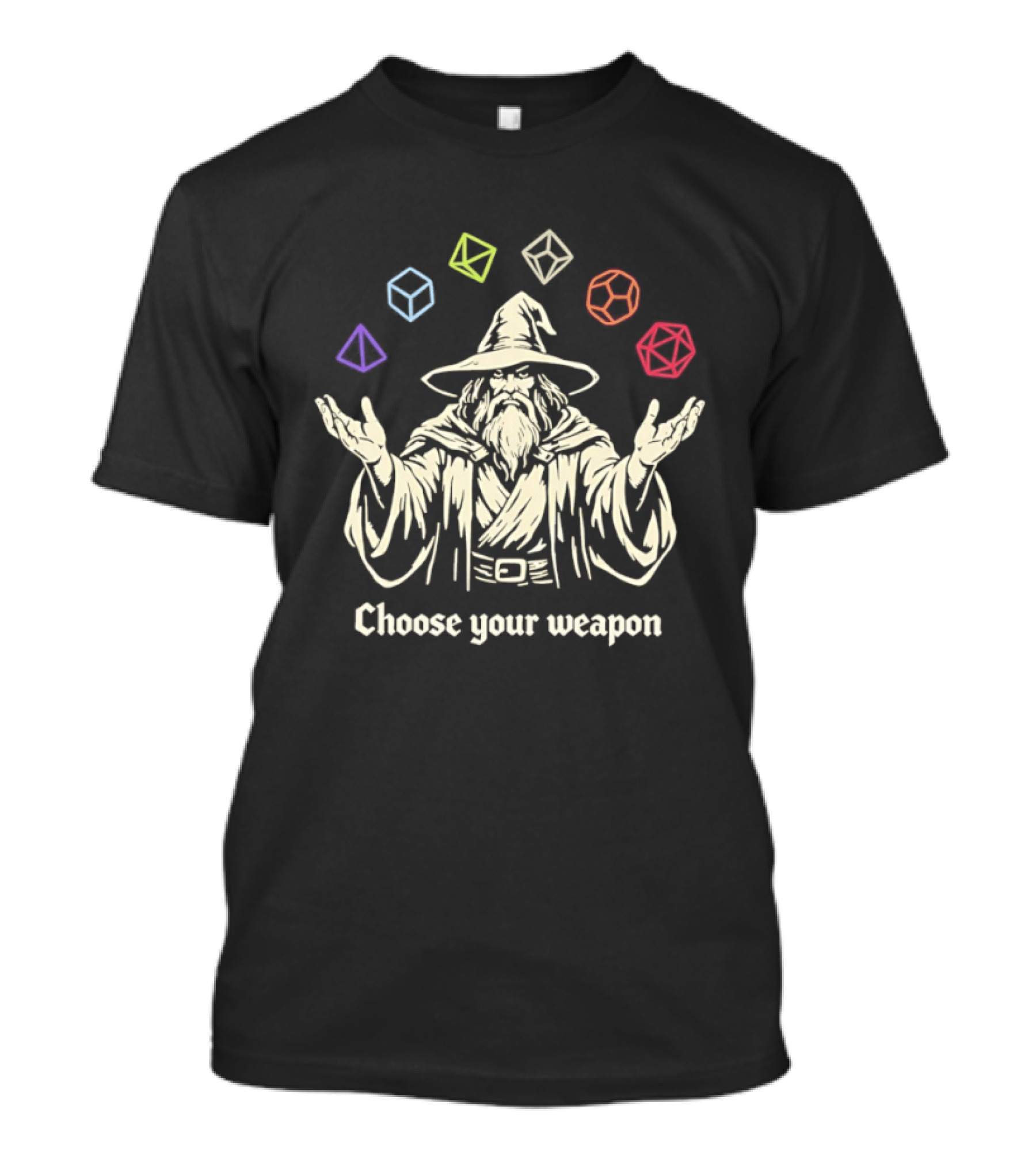Wizard Juggling DnD Dice Choose Your Weapon T-Shirt