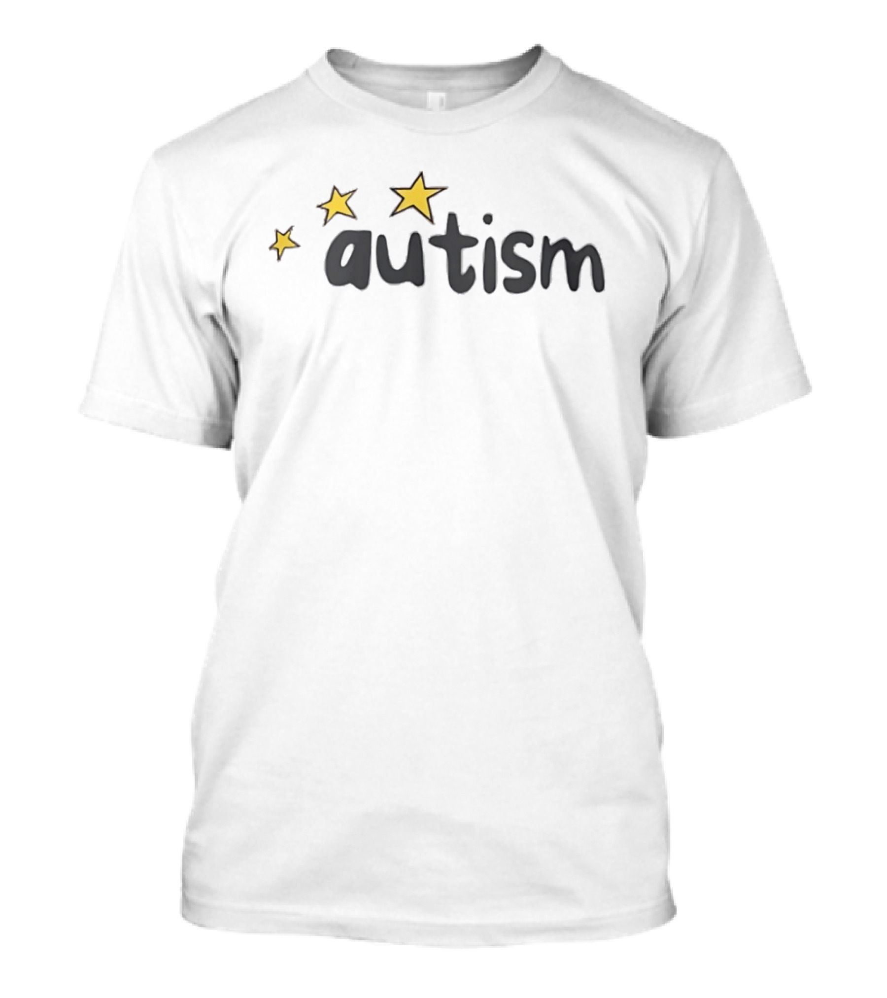 Autism Yellow Stars Bold Type Whimsical T-Shirt