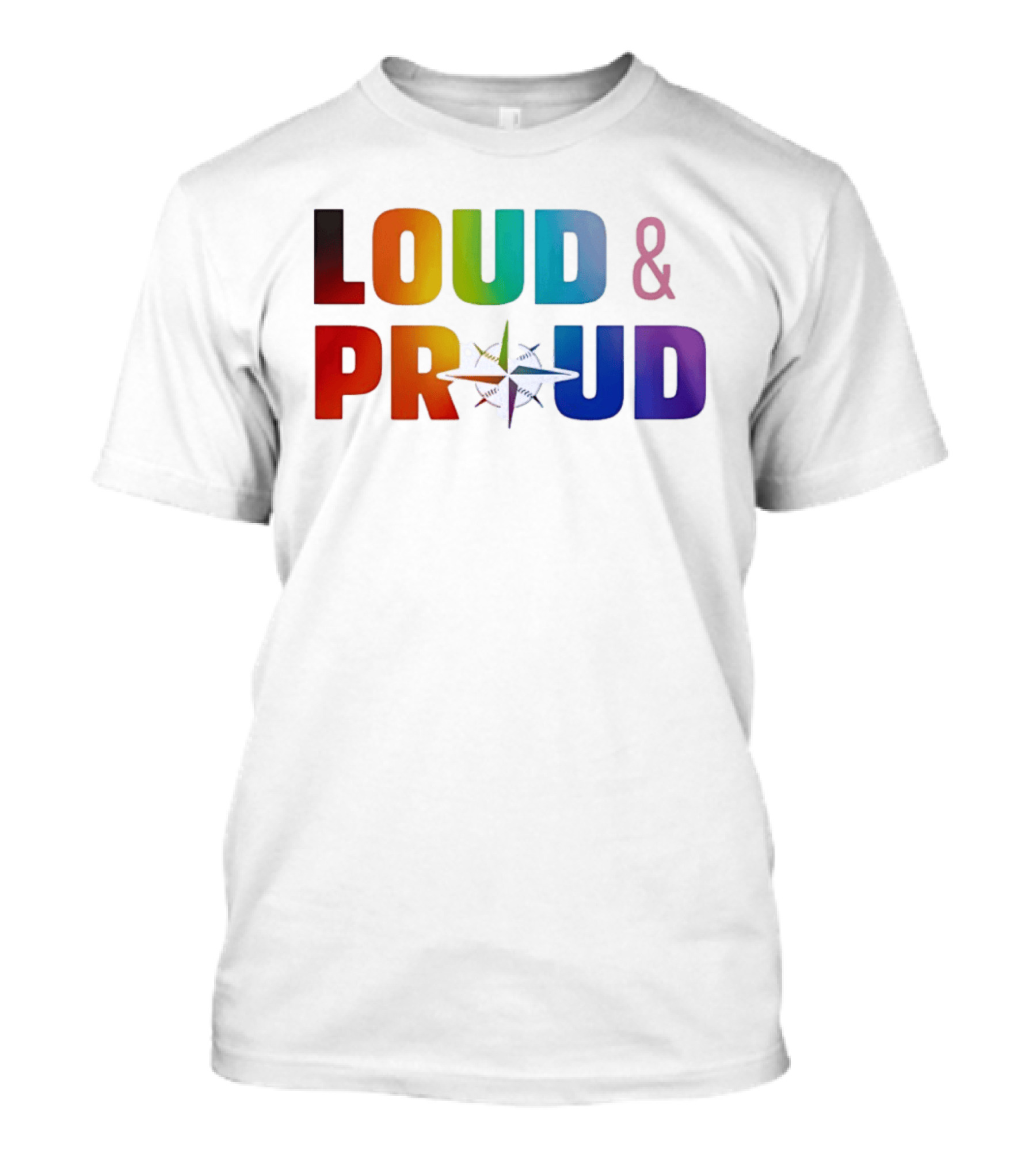 Loud And Proud Pride Rainbow Compass T-Shirt