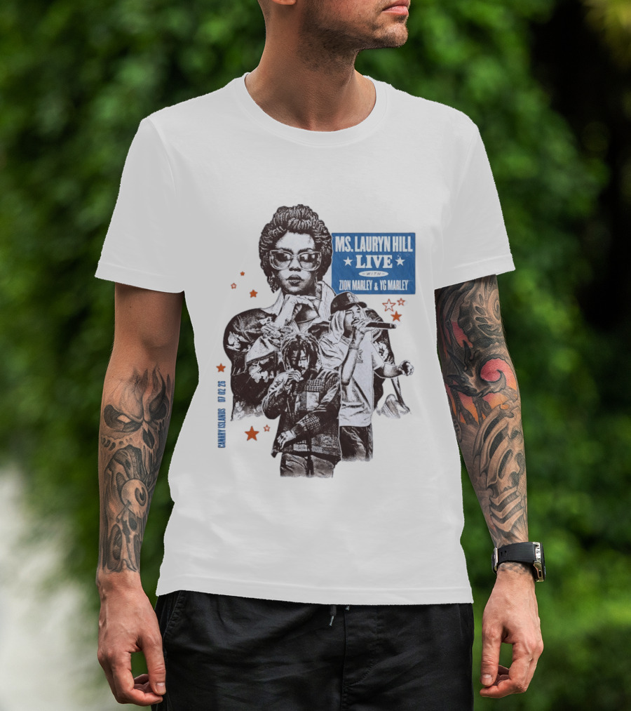 Ms Lauryn Hill Live Zion Marley YG Marley Canary Islands February 2026 T-Shirt