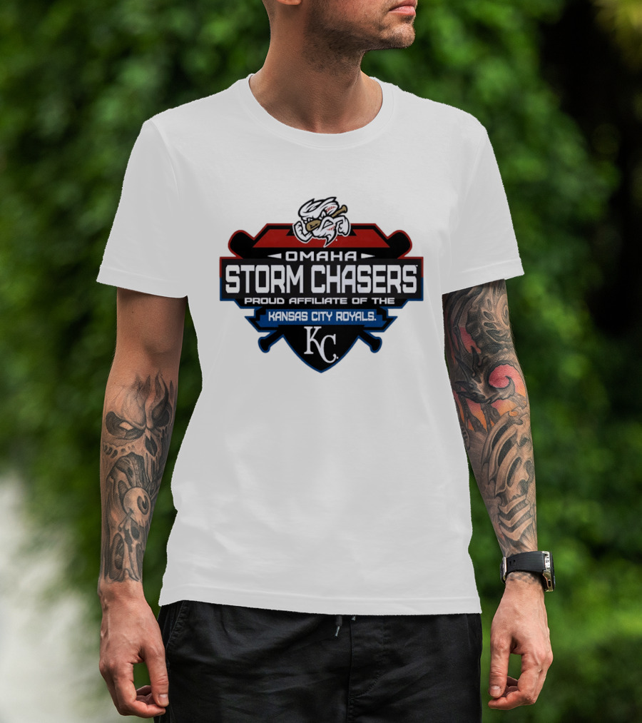 Omaha Storm Chasers Proud Affiliate Kansas City Royals KC Shield T-Shirt