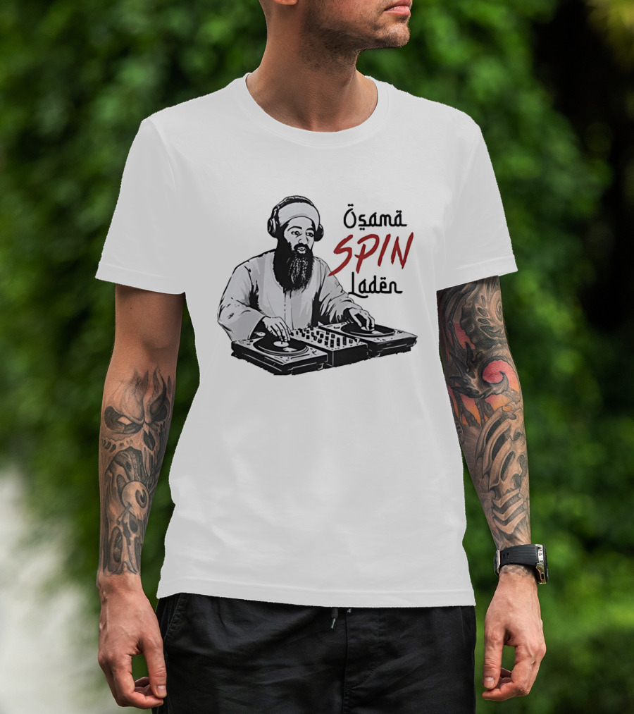 Osama Spin Laden DJ Turntables Headphones T-Shirt