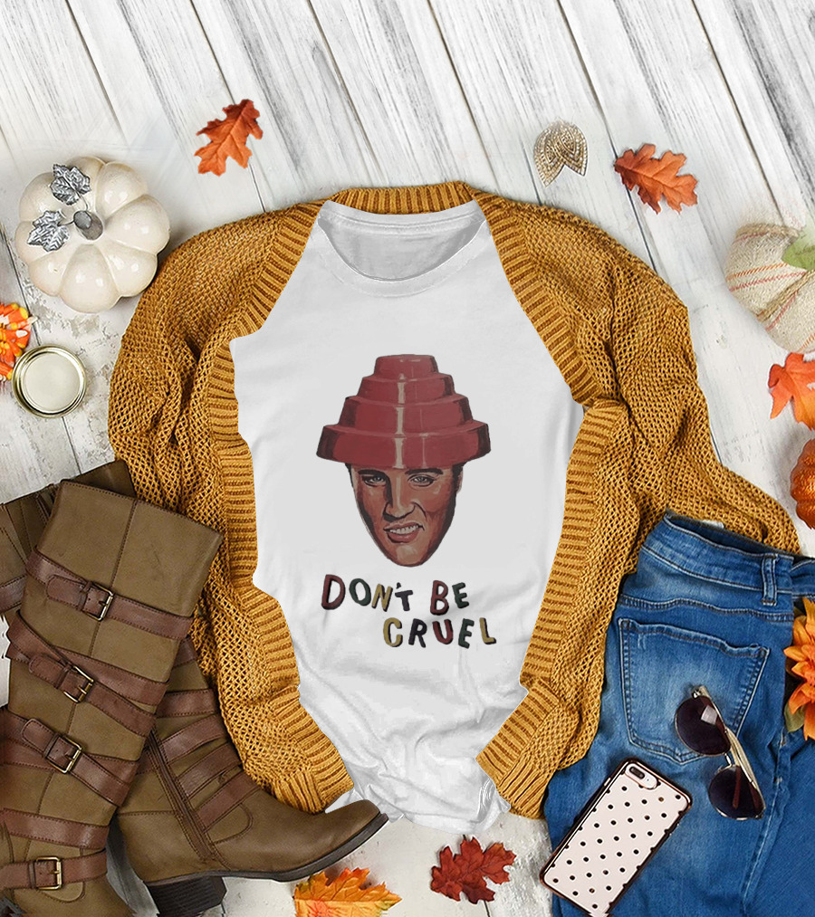 Elvis Presley Devo Hat Don't Be Cruel Pop Culture Icon Mashup T-Shirt