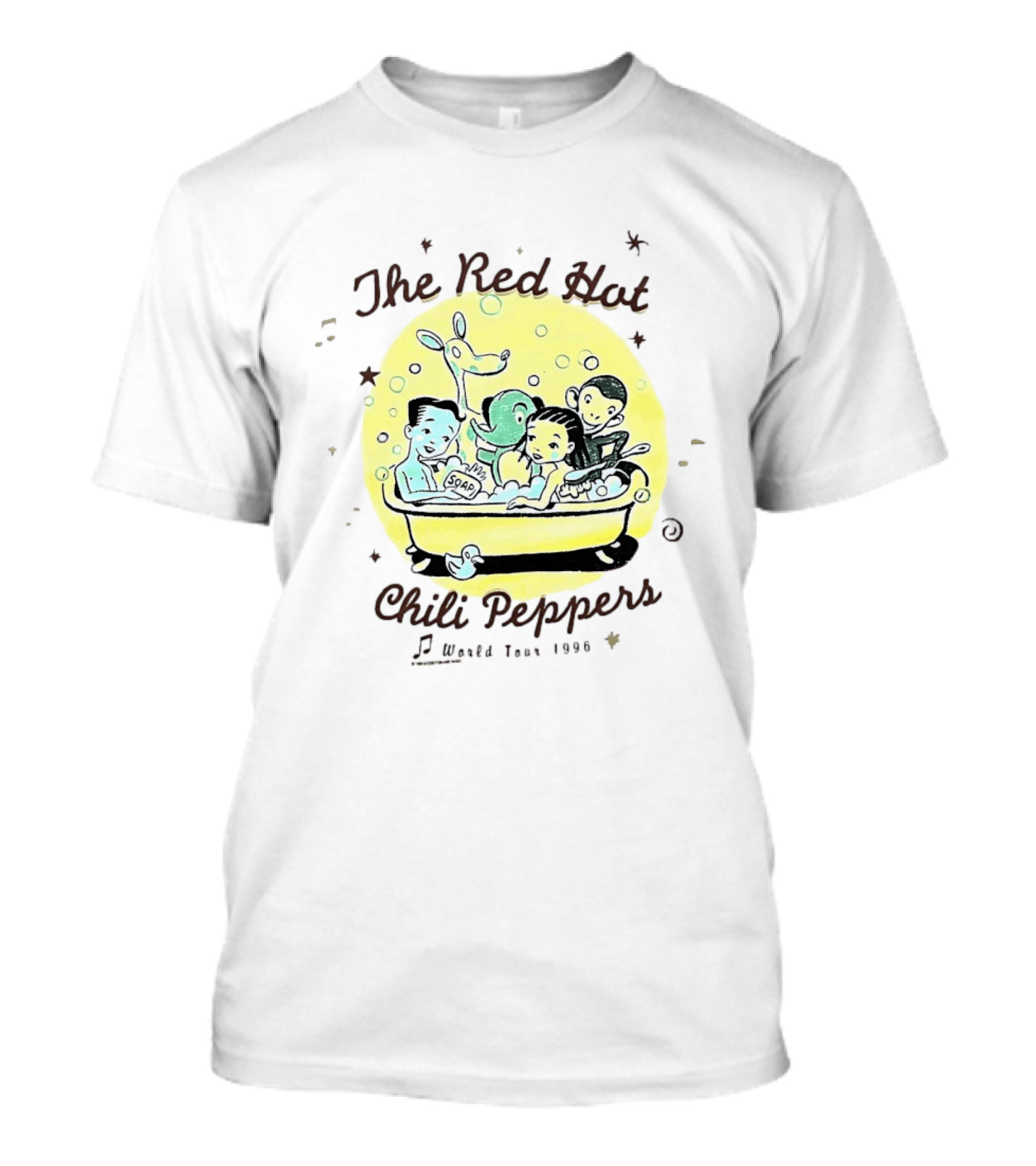 The Red Hot Chili Peppers World Tour 1990 Hot Tub Soap T-Shirt