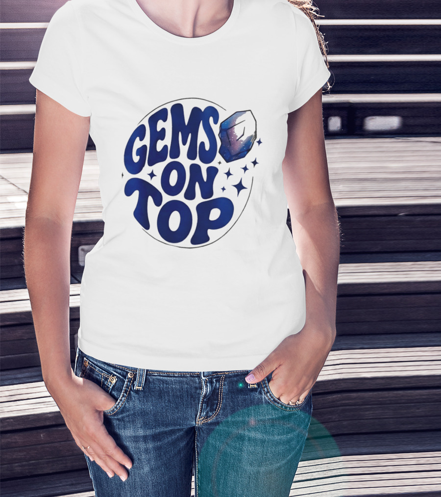 Gems On Top Crystal Stars And Galaxy T-Shirt