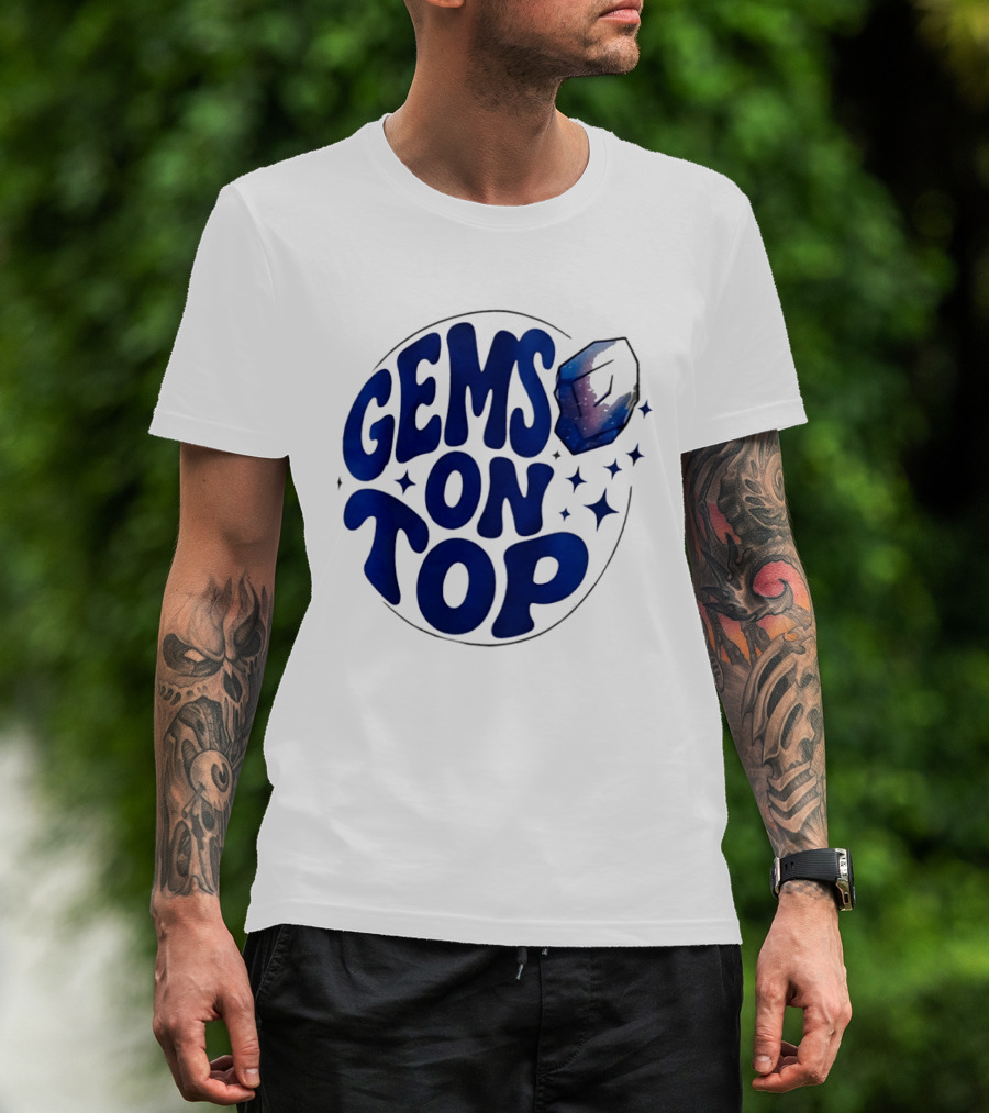 Gems On Top Crystal Stars And Galaxy T-Shirt