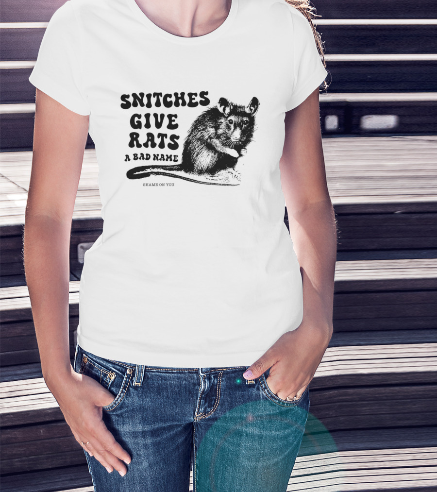 Snitches Give Rats A Bad Name Shame On You Possum T-Shirt