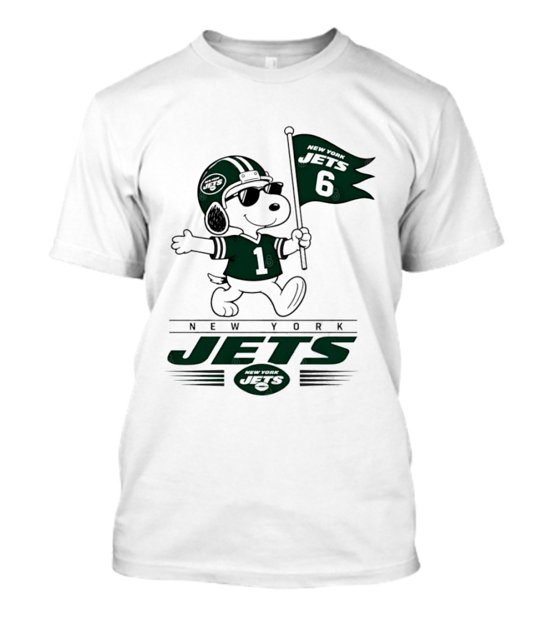 Snoopy Peanuts New York Jets Football 6 1 T-Shirt