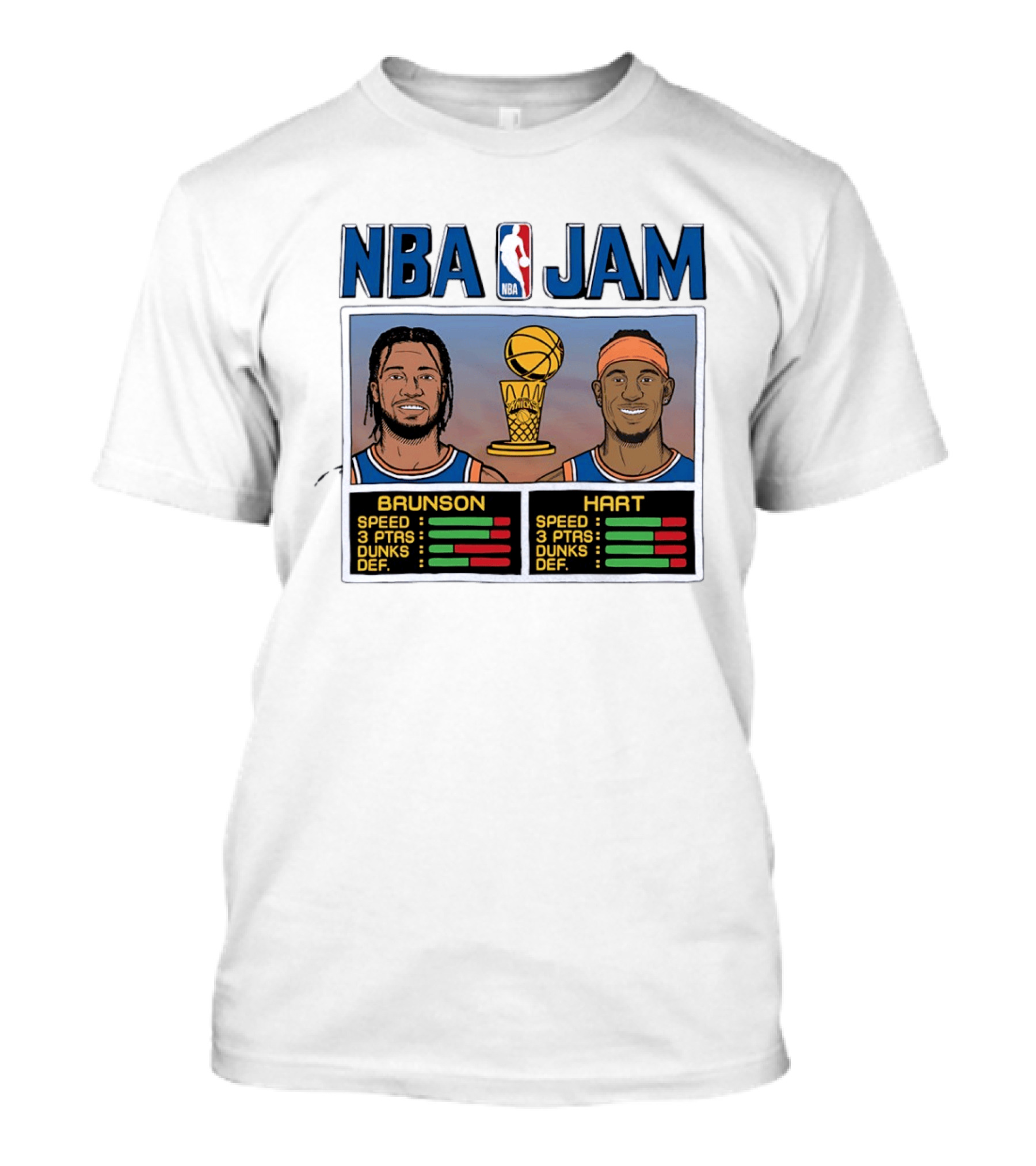 Jalen Brunson Josh Hart New York Knicks NBA Jam Stats T-Shirt