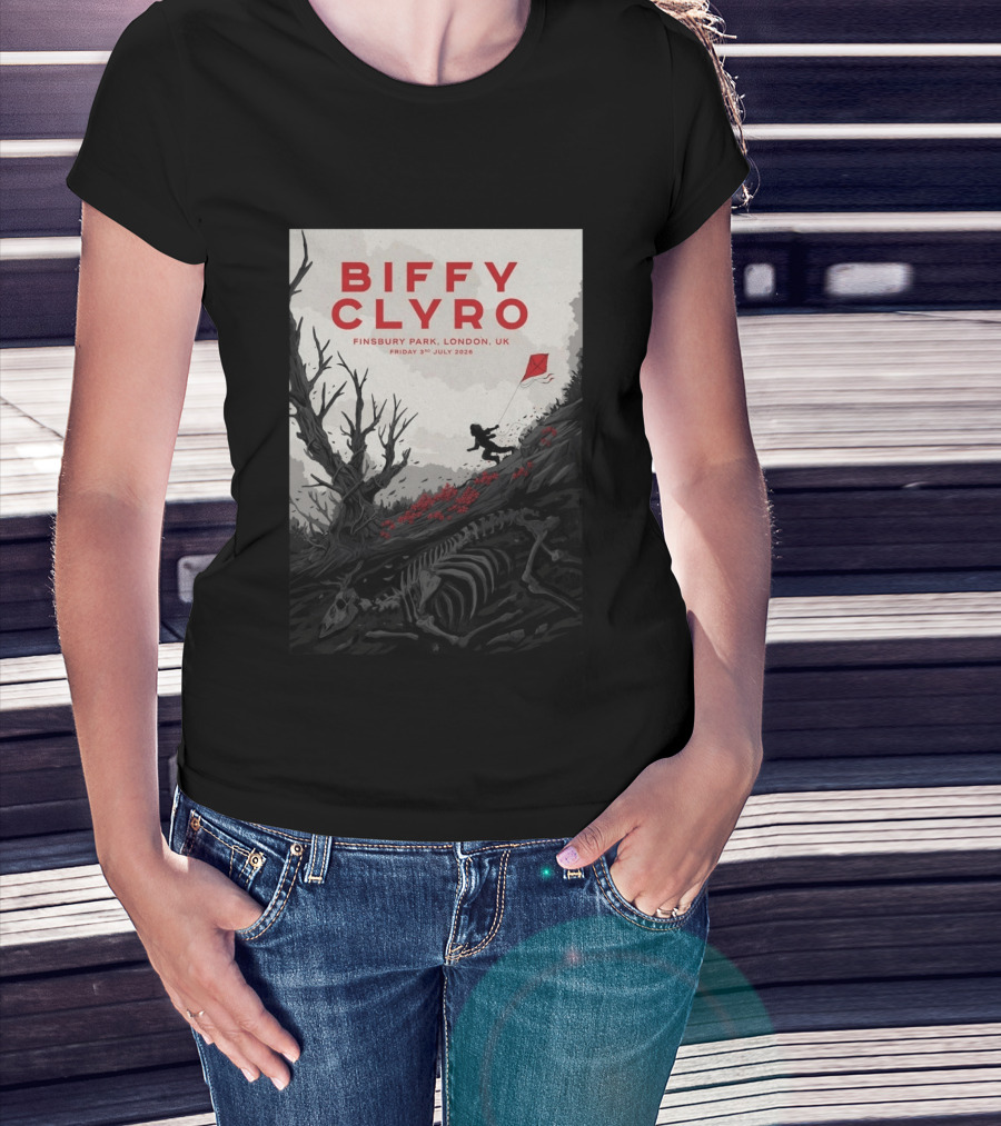 Biffy Clyro Finsbury Park London UK July 3 2026 Kite Skeleton T-Shirt