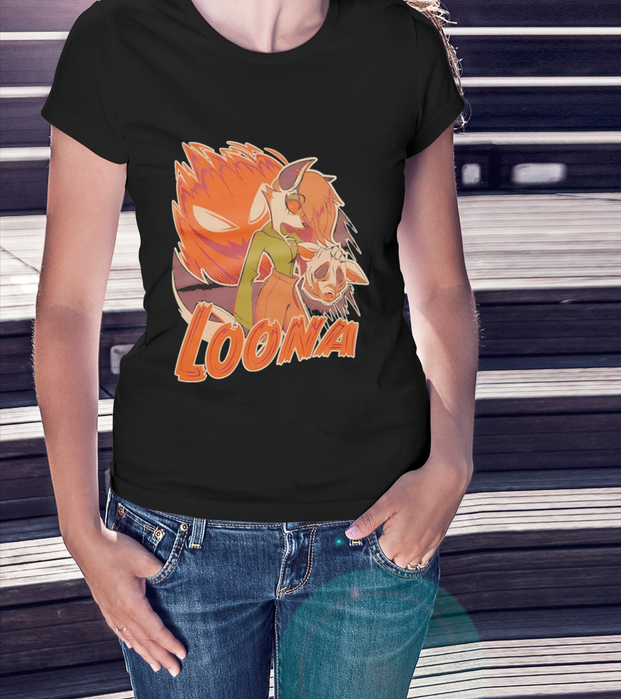Helluva Boss Loona Hellhound Holding Mask T-Shirt