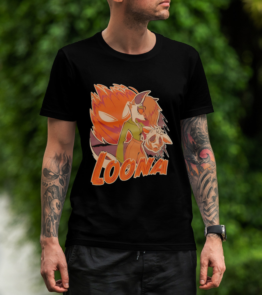Helluva Boss Loona Hellhound Holding Mask T-Shirt