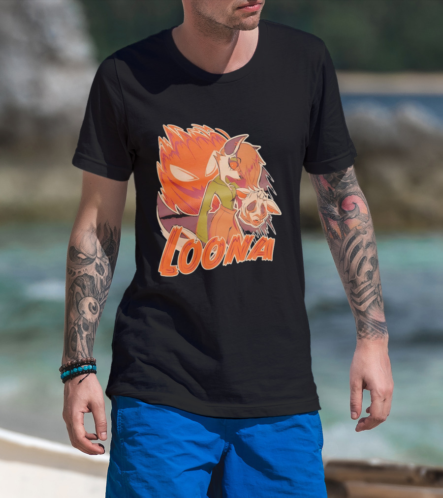 Helluva Boss Loona Hellhound Holding Mask T-Shirt