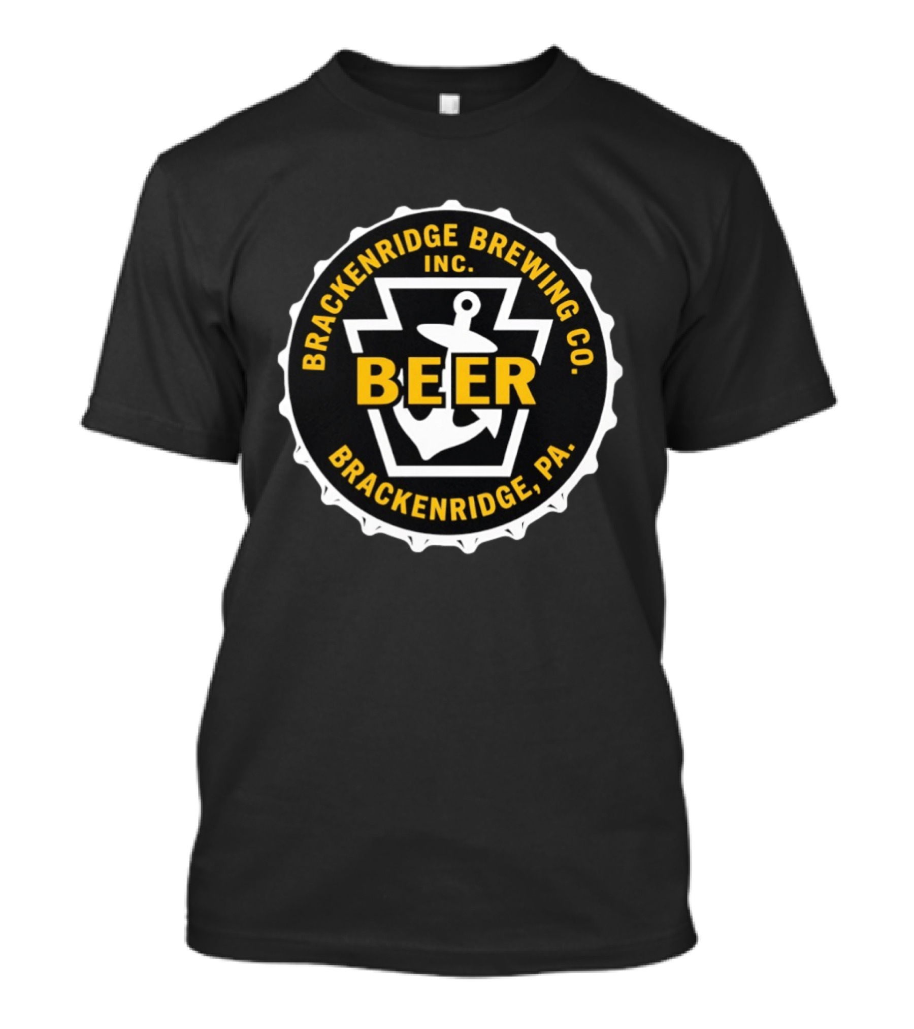 Brackenridge Brewing Co Inc Beer Anchor Bottle Cap Pennsylvania T-Shirt