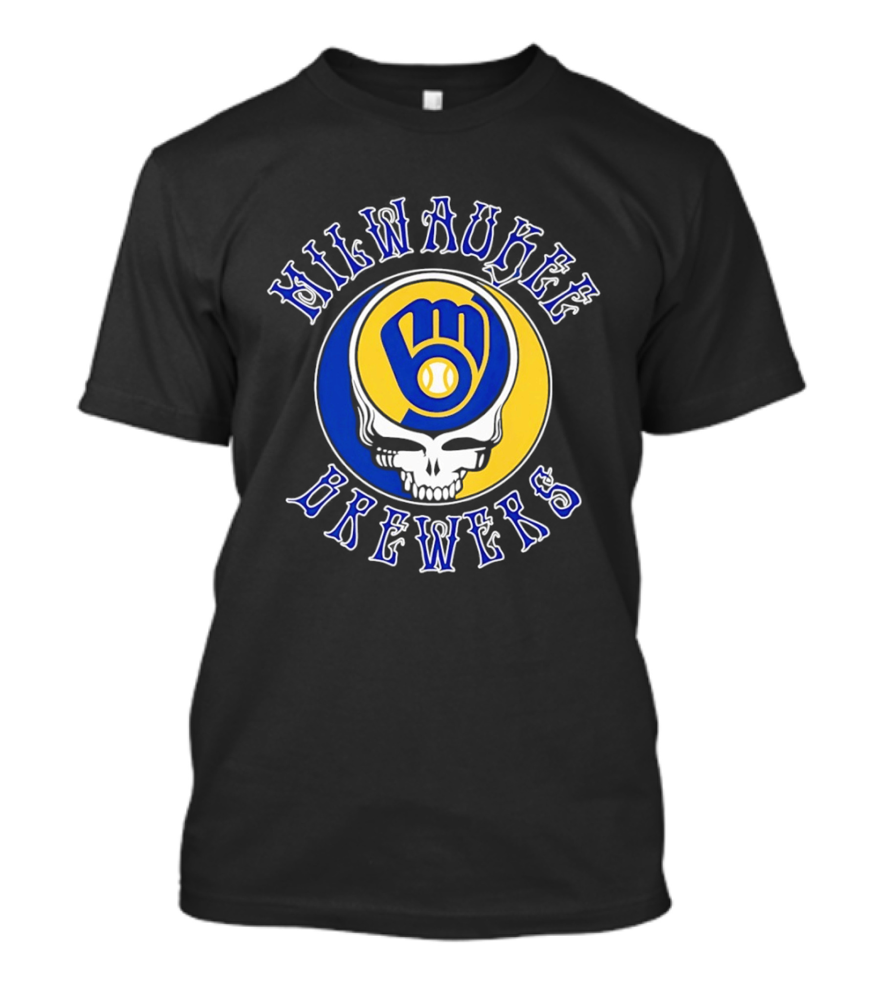 Milwaukee Brewers Grateful Dead Steal Your Face MLB Baseball Mashup T-Shirt