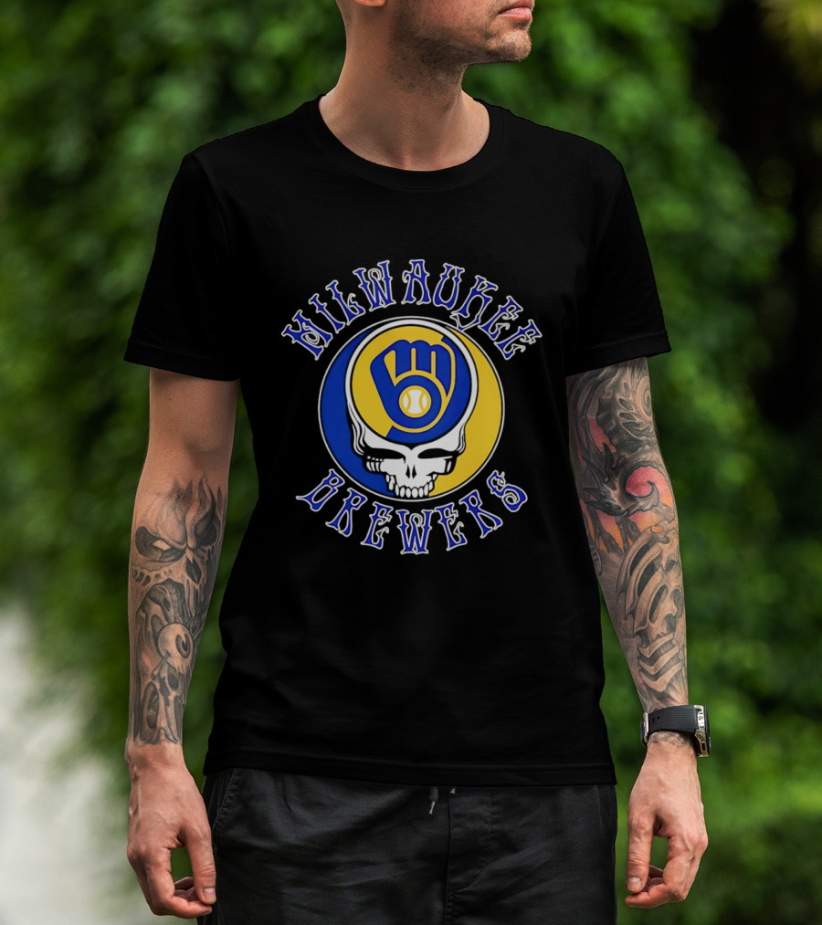 Milwaukee Brewers Grateful Dead Steal Your Face MLB Baseball Mashup T-Shirt