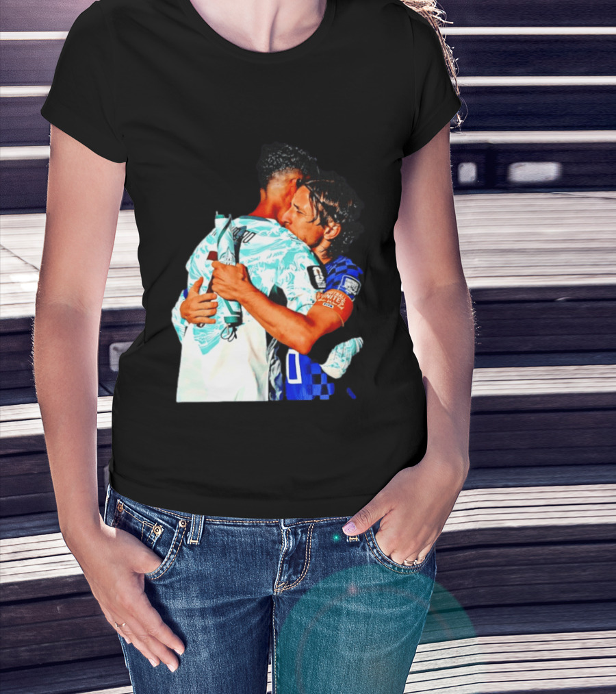 Modric Ronaldo Embrace Croatia Portugal Football Unity T-Shirt
