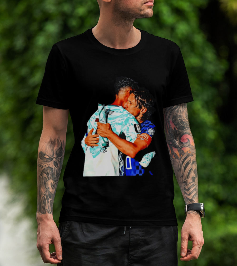 Modric Ronaldo Embrace Croatia Portugal Football Unity T-Shirt