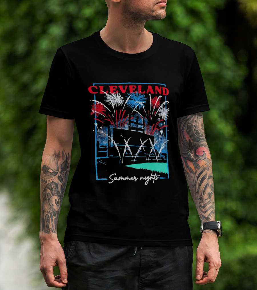 Cleveland Fireworks Summer Nights Baseball City Love T-Shirt
