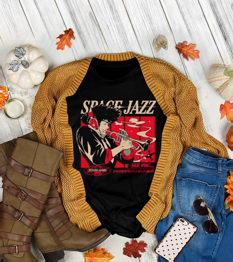 Space Jazz Spike Spiegel Stereo Audio See You T-Shirt