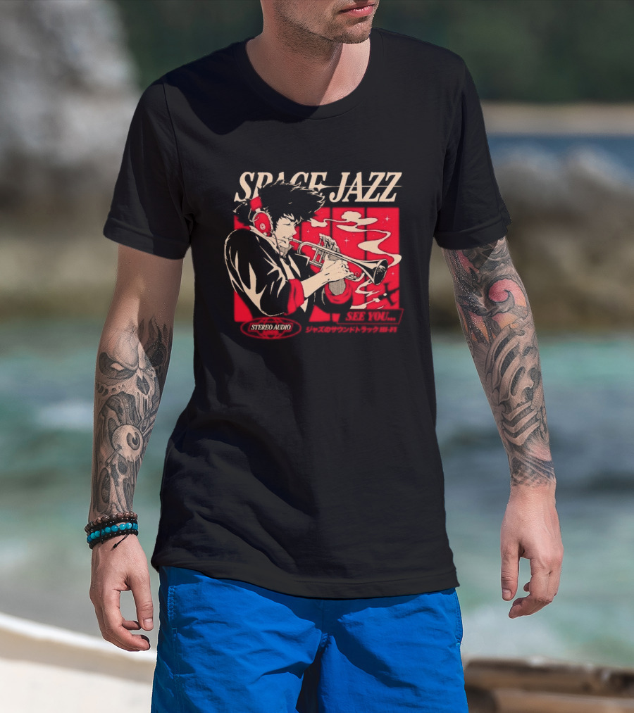 Space Jazz Spike Spiegel Stereo Audio See You T-Shirt