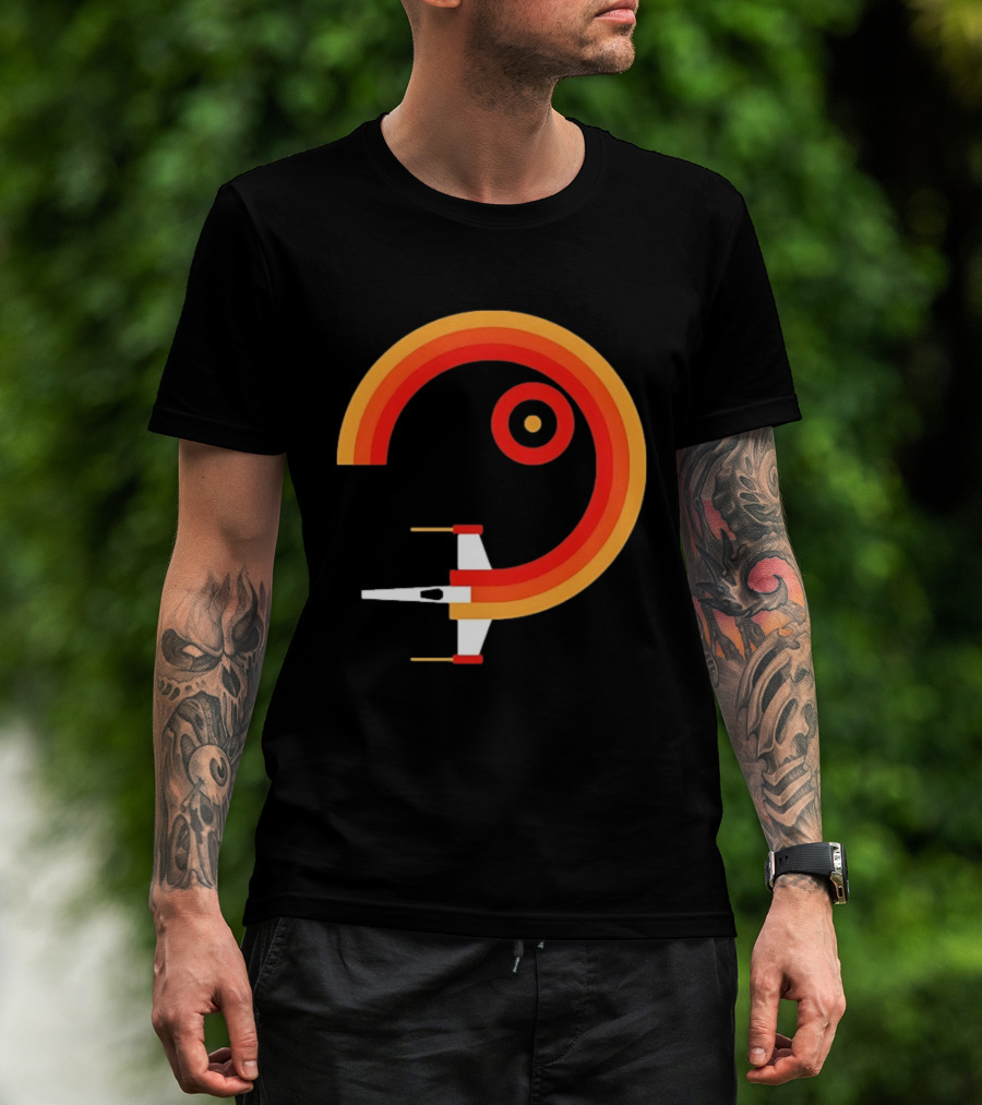 Star Wars X Wing Retro Sunset Circle T-Shirt
