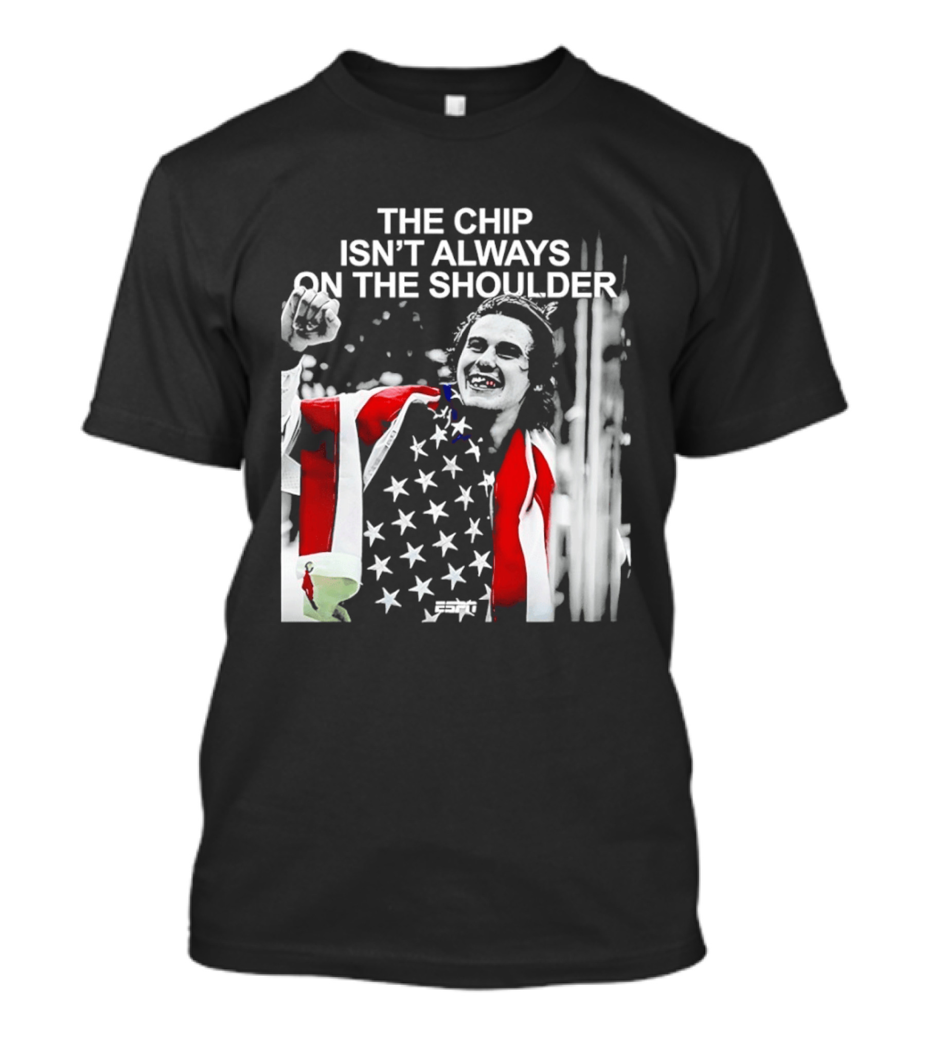 The Chip Isn't Always On The Shoulder Stars And Stripes Tribute NHL Jack Hughes T-Shirt