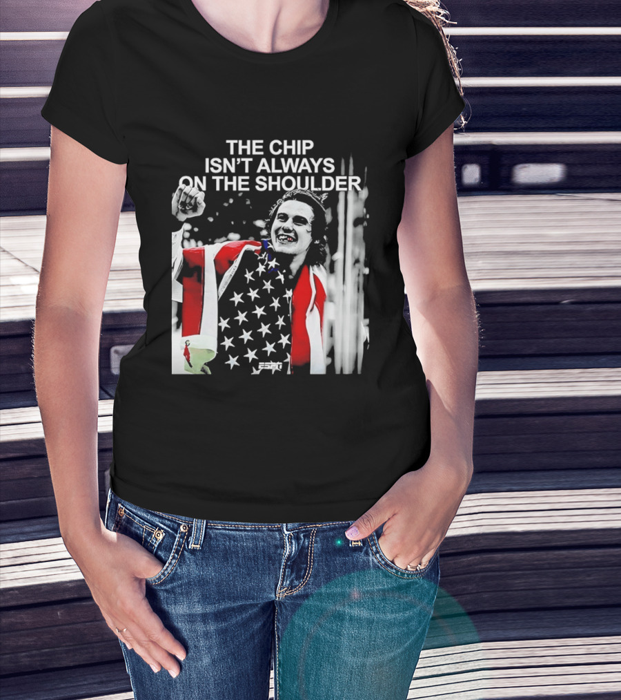The Chip Isn't Always On The Shoulder Stars And Stripes Tribute NHL Jack Hughes T-Shirt