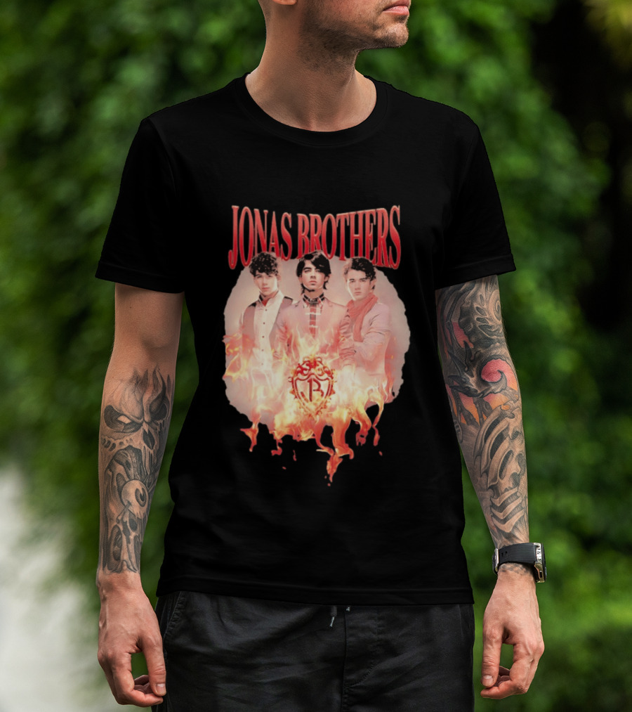 Jonas Brothers Fire Flame Trio Band Photography T-Shirt