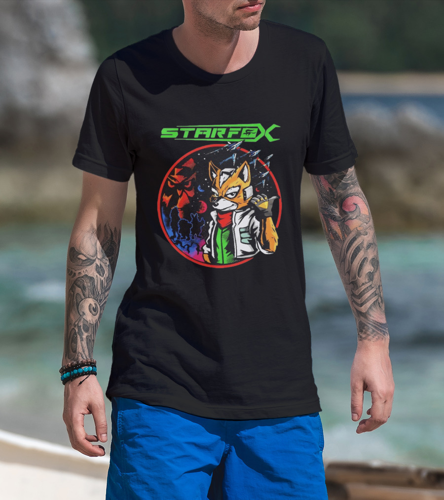 Star Fox Fox McCloud Retro Space Adventure T-Shirt