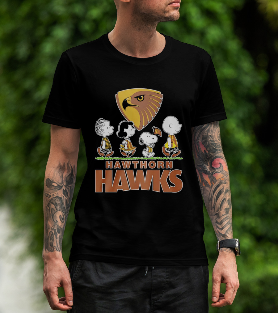Peanuts Characters Featuring Hawthorn Hawks T-Shirt