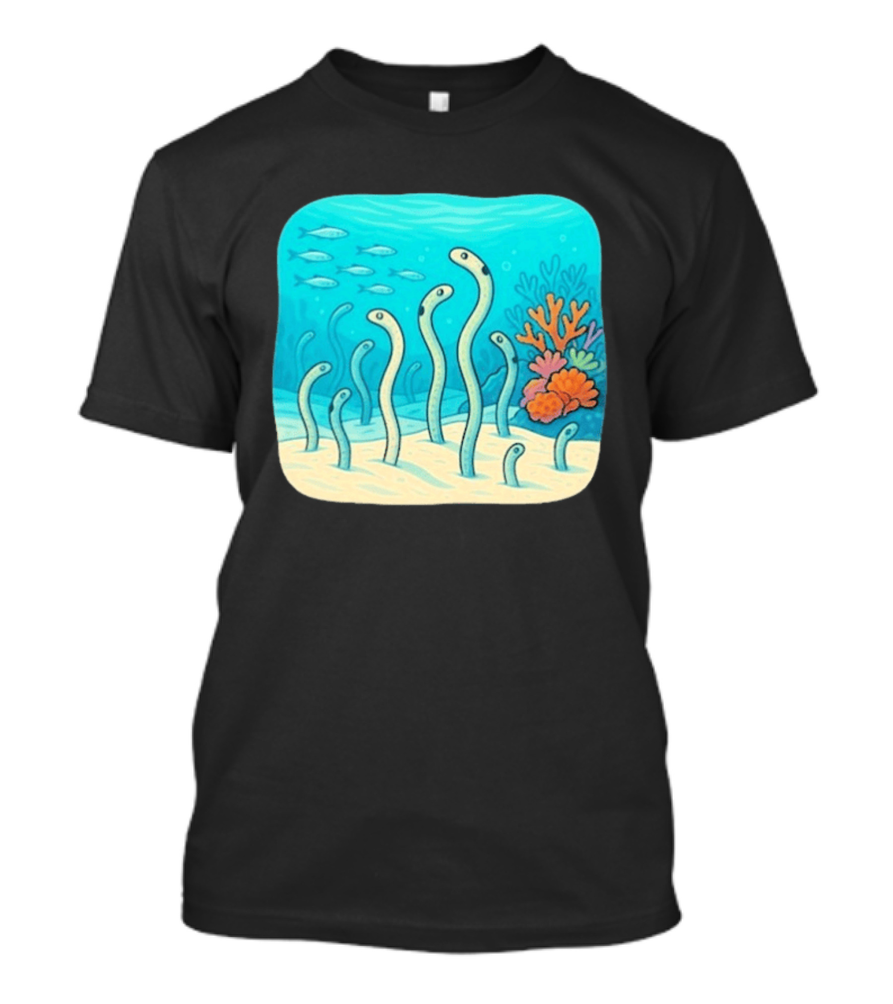 Garden Eels Reef Hawaii With Colorful Coral And Tropical Fish T-Shirt