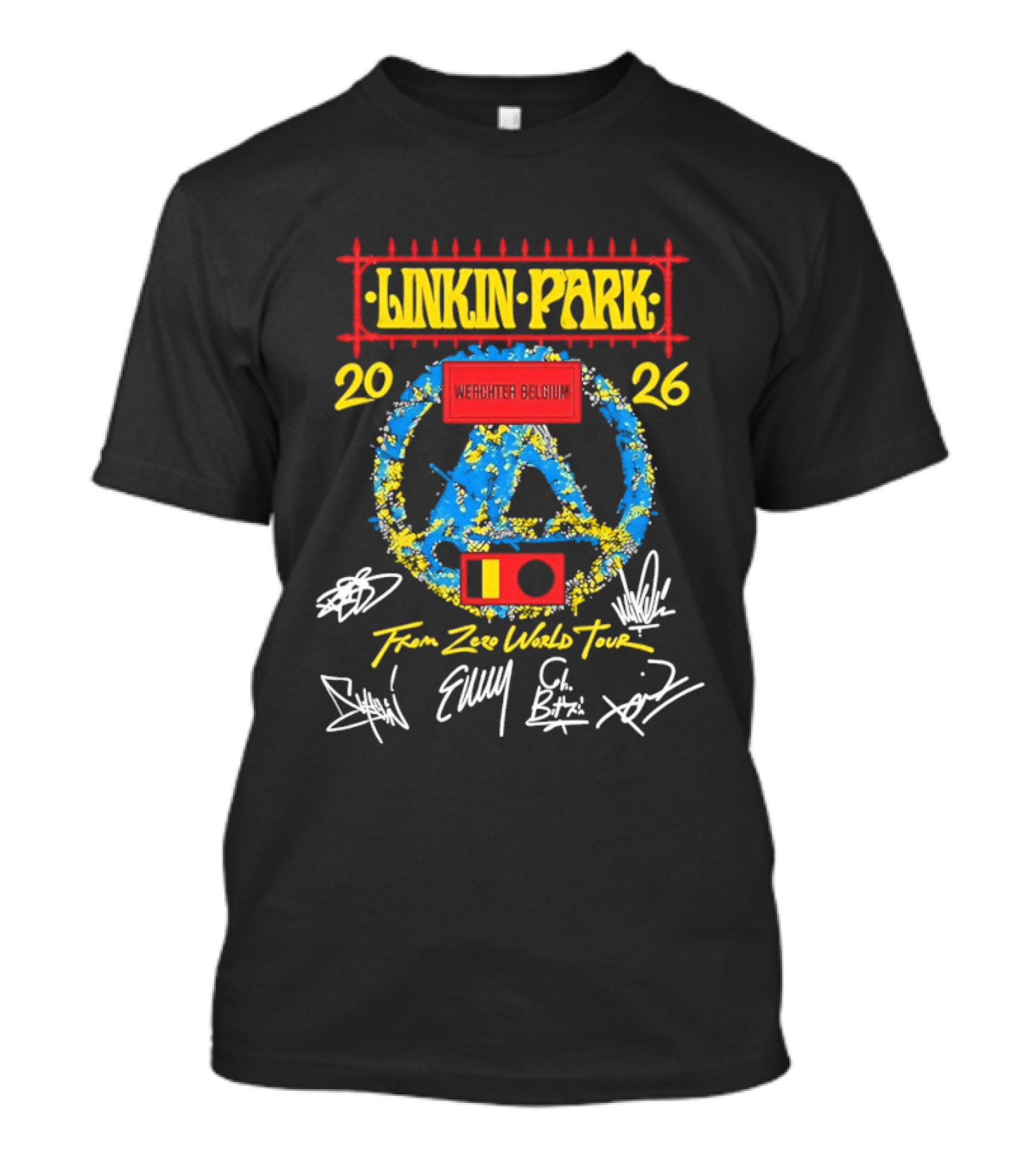 Linkin Park From Zero World Tour Werchter Belgium 2026 Signatures T-Shirt