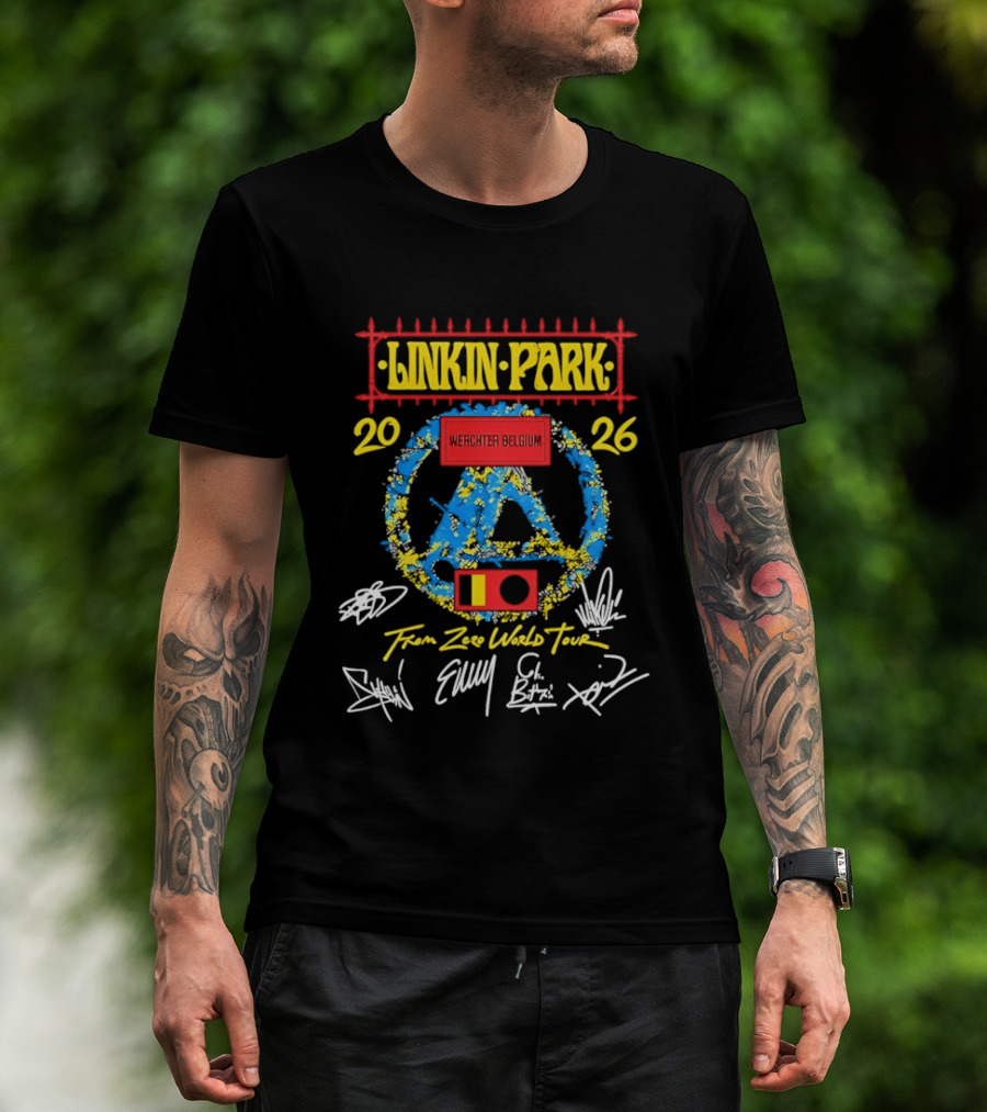 Linkin Park From Zero World Tour Werchter Belgium 2026 Signatures T-Shirt