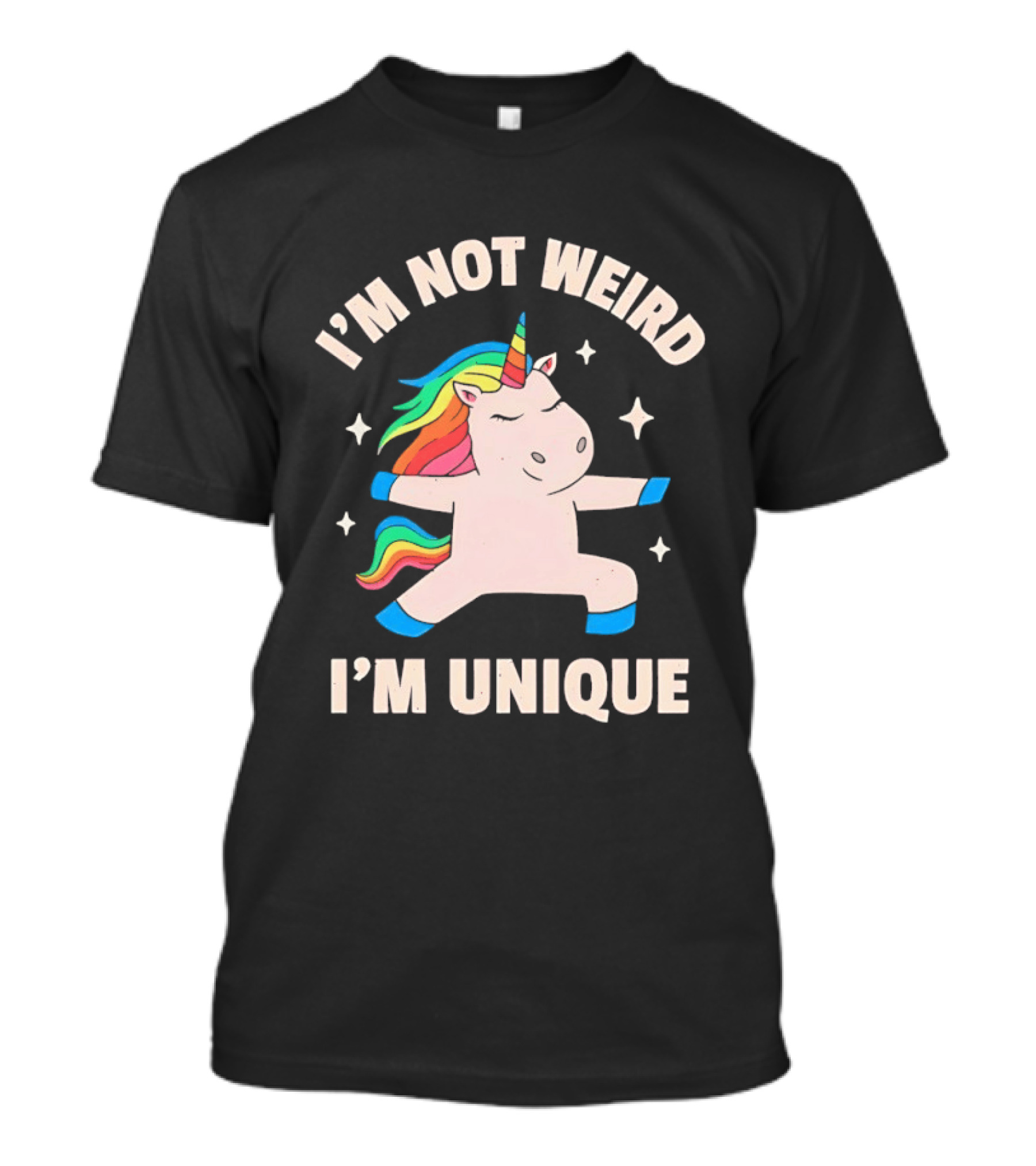 I'm Not Weird I'm Unique Unicorn Dabbing Rainbows T-Shirt