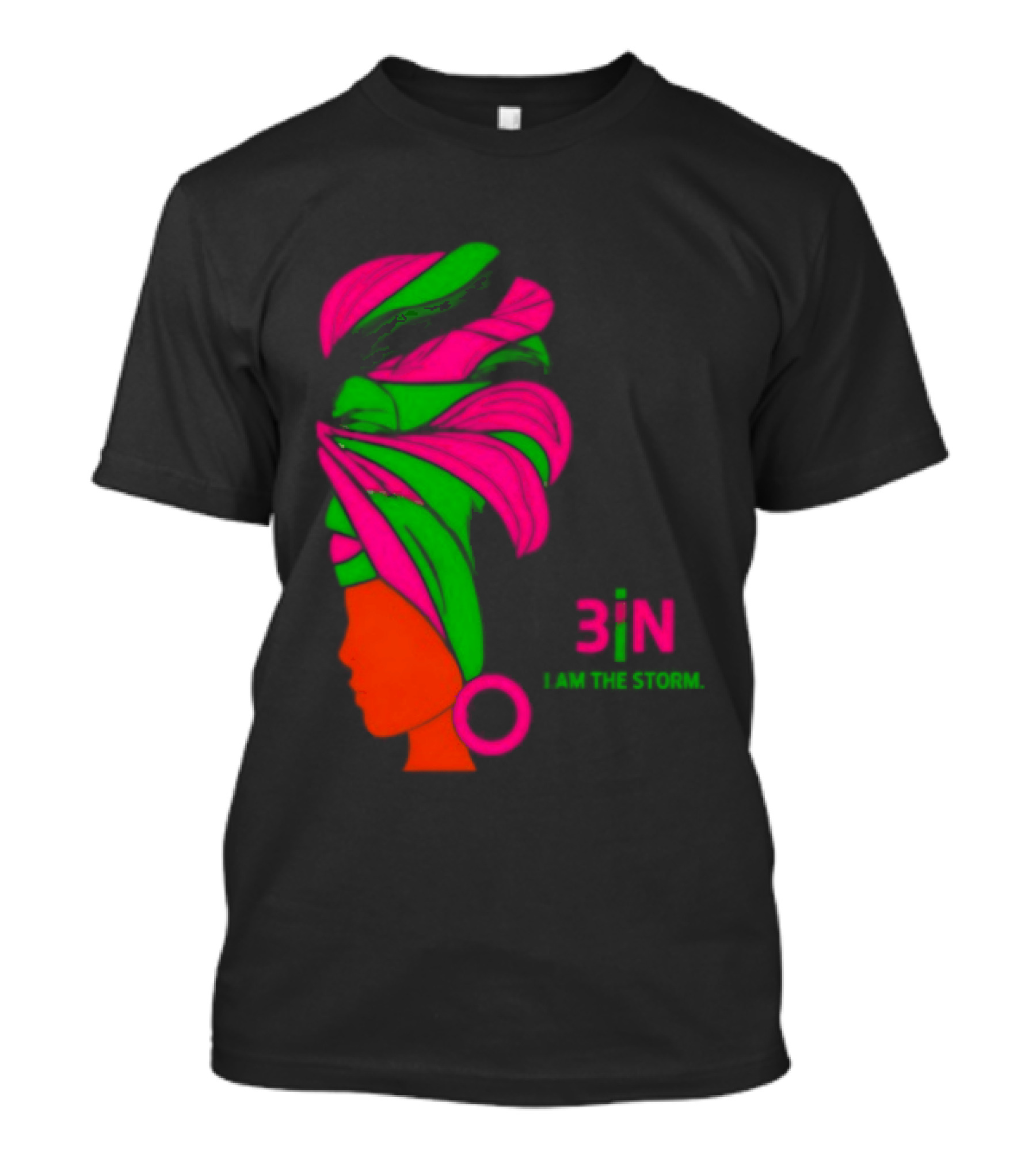 3In I Am The Storm Black Woman Headwrap Lashing Enerol T-Shirt