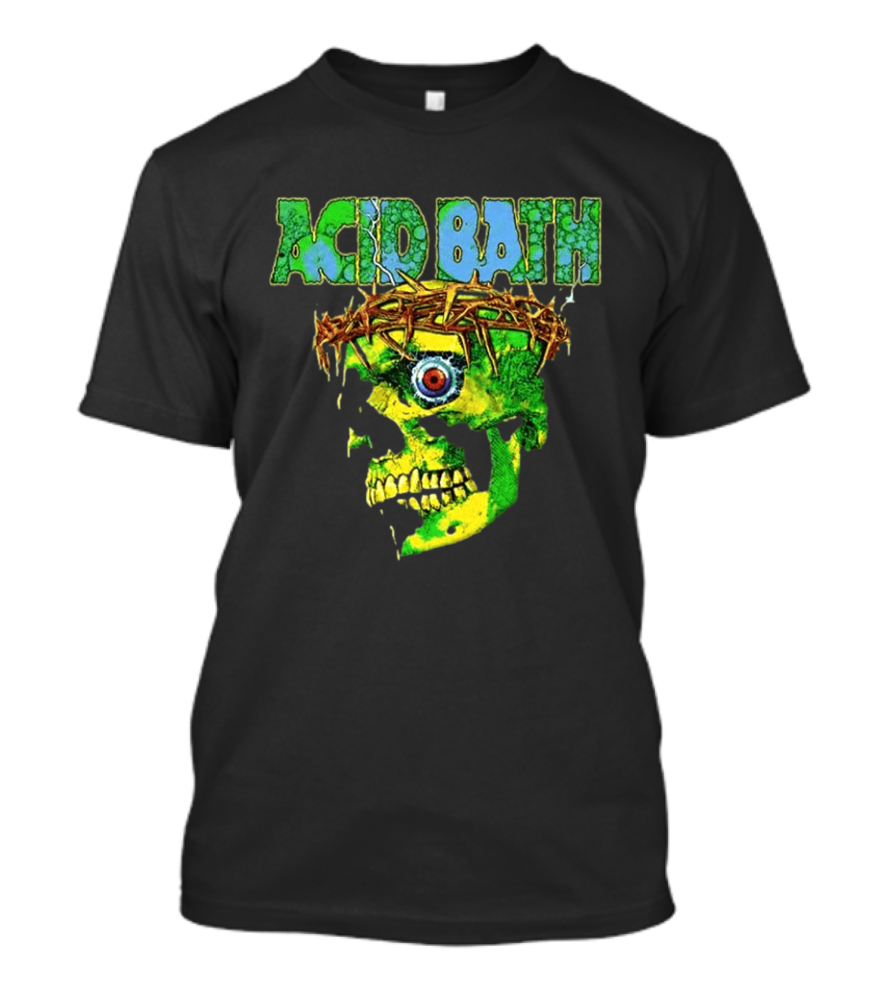 Acid Bath 2026 EU And UK Tour Green Skull Crown Of Thorns Dates Back T-Shirt