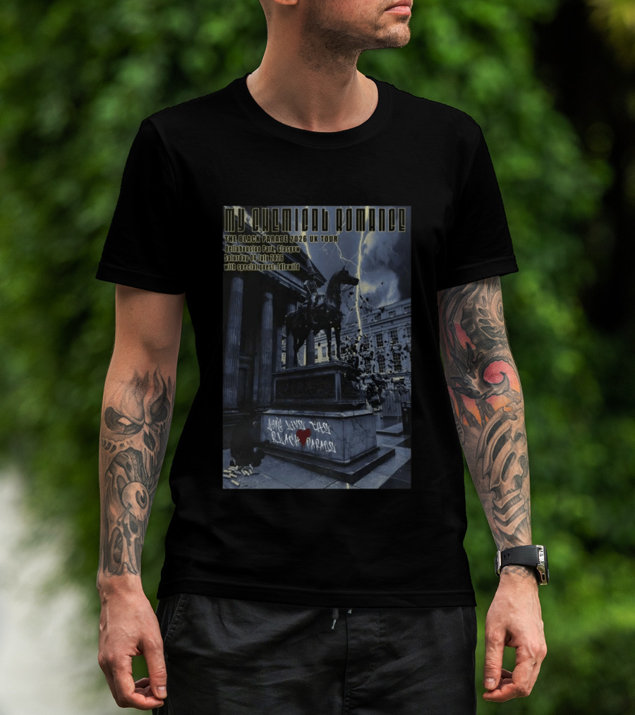 My Chemical Romance The Black Parade 2026 UK Tour Bellahouston Park Glasgow 4 July With Idlewild T-Shirt