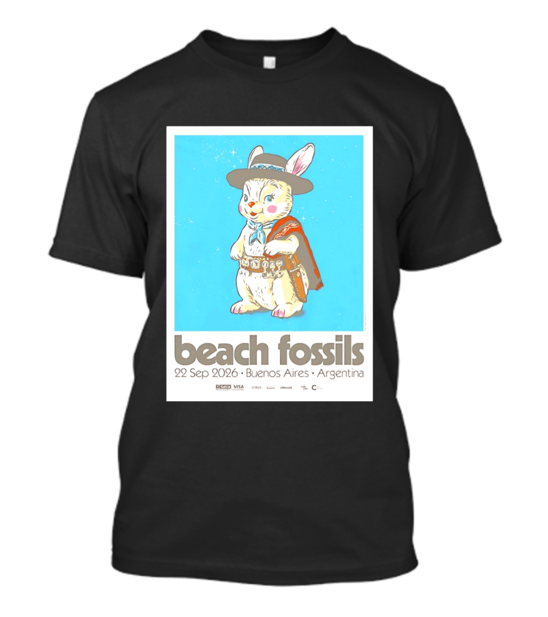 Beach Fossils 22 Sep 2026 Rabbit Poncho Buenos Aires Argentina T-Shirt