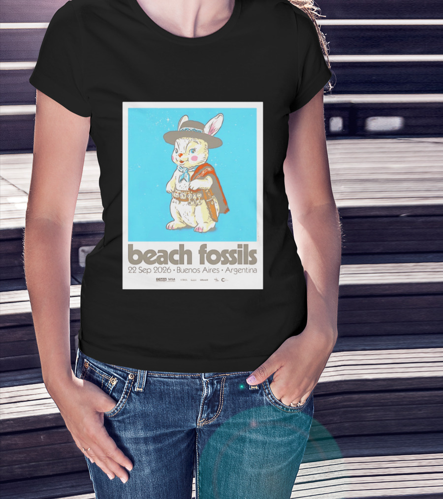 Beach Fossils 22 Sep 2026 Rabbit Poncho Buenos Aires Argentina T-Shirt
