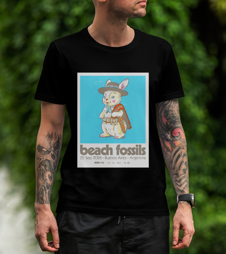 Beach Fossils 22 Sep 2026 Rabbit Poncho Buenos Aires Argentina T-Shirt