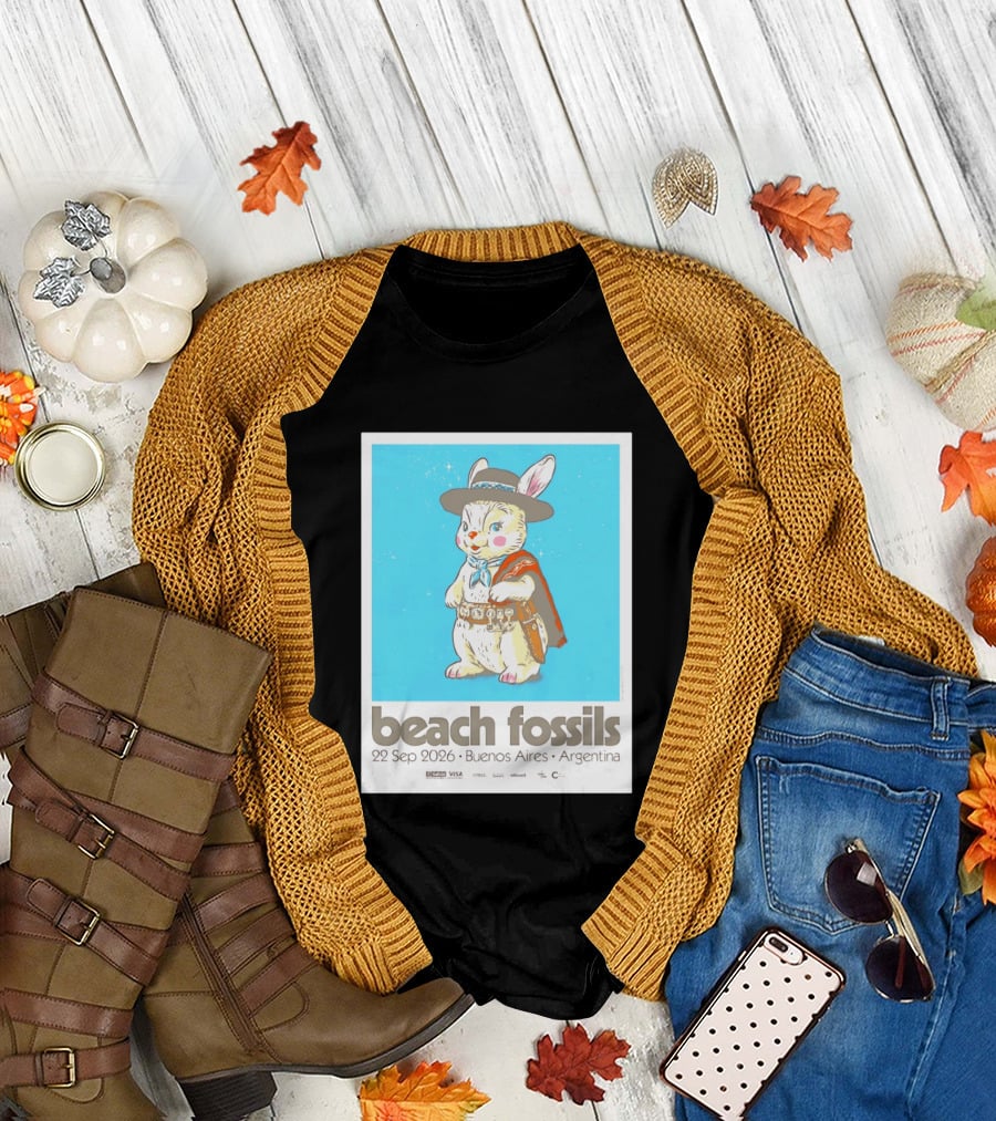 Beach Fossils 22 Sep 2026 Rabbit Poncho Buenos Aires Argentina T-Shirt